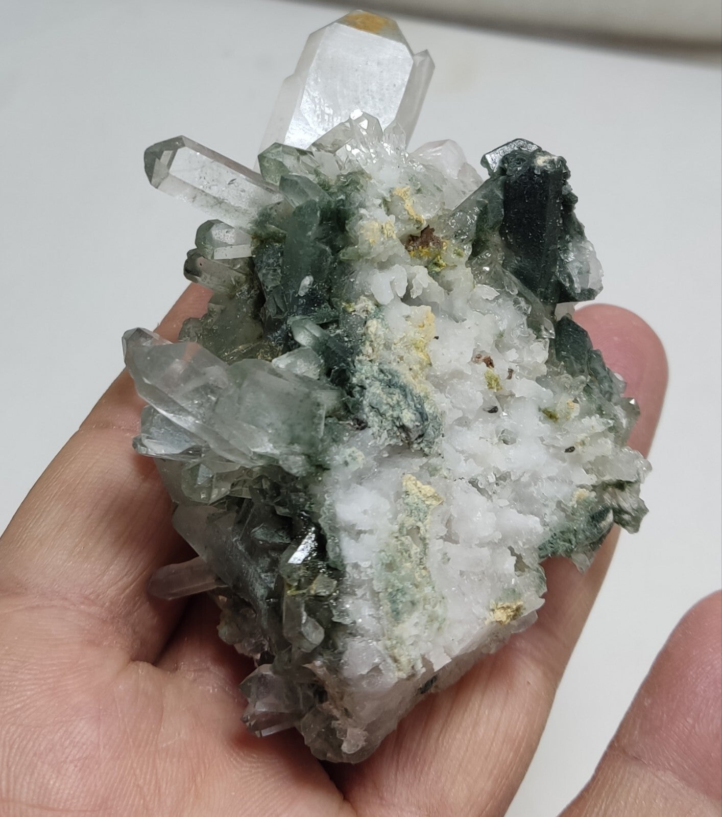 An Aesthetic Natural beautifully terminated Chlorite Quartz cluster 156 grams