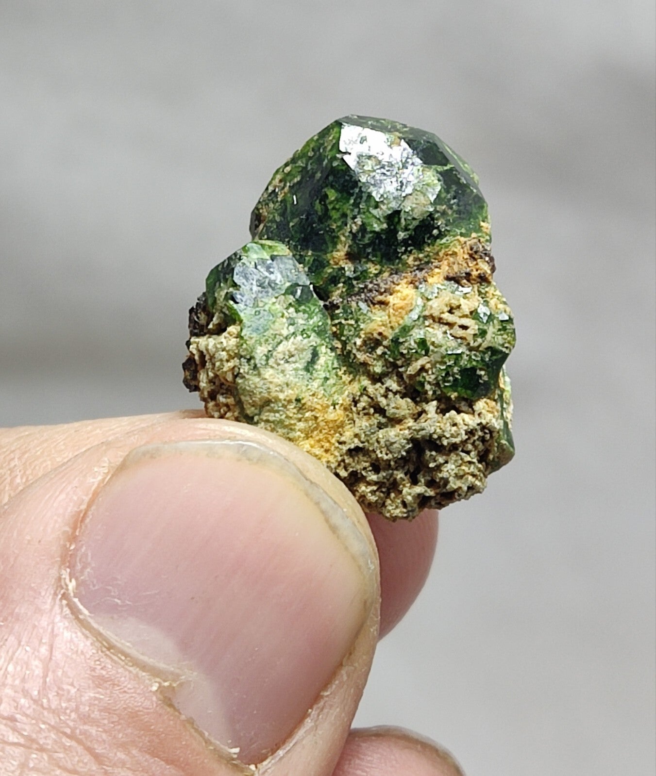 An Aesthetic specimen of garnet variety demantoid crystal 7  grams