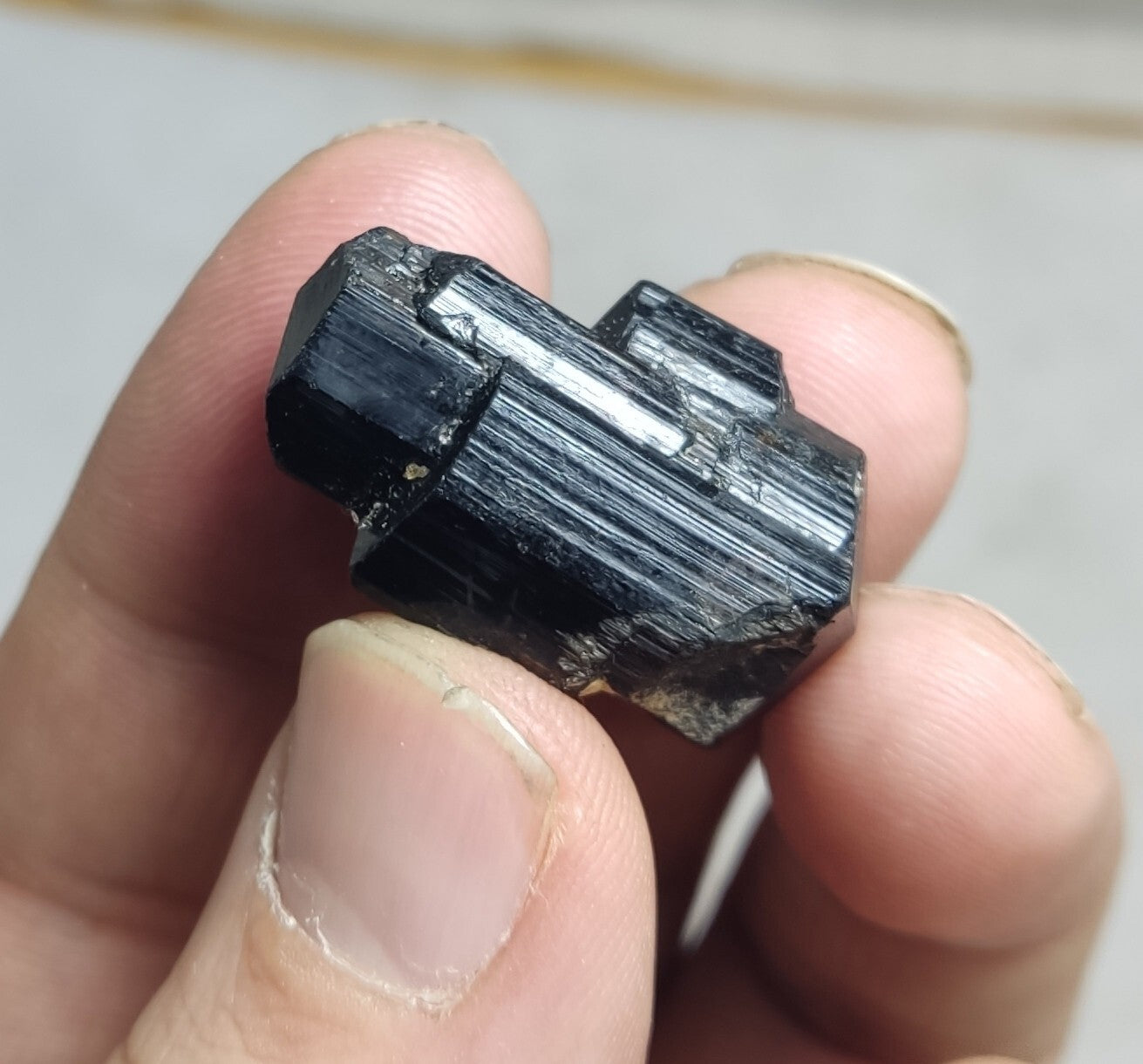 An amazing specimen of black tourmaline crystal 15 grams