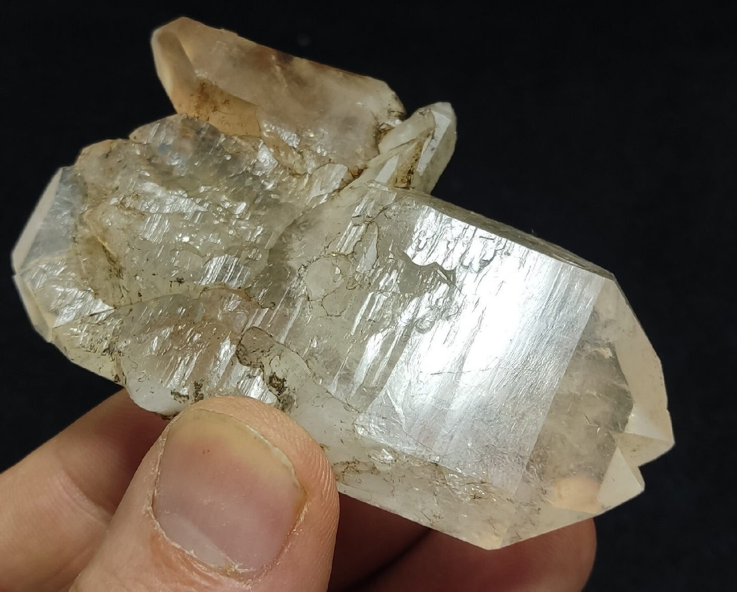 Chlorite/iron quartz crystal Natural floater tabular double terminated  85 grams