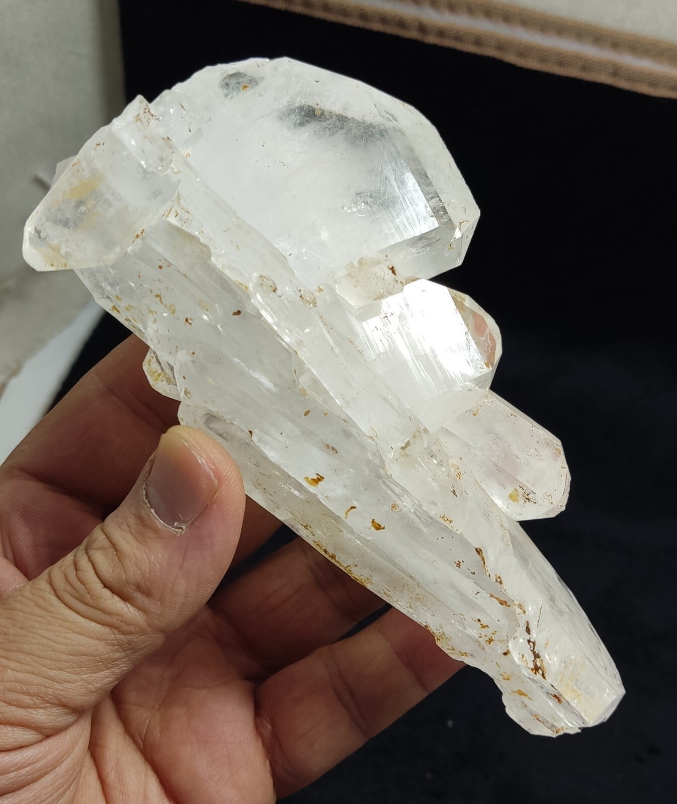 An amazing specimen of terminated faden Quartz crystal 320 grams