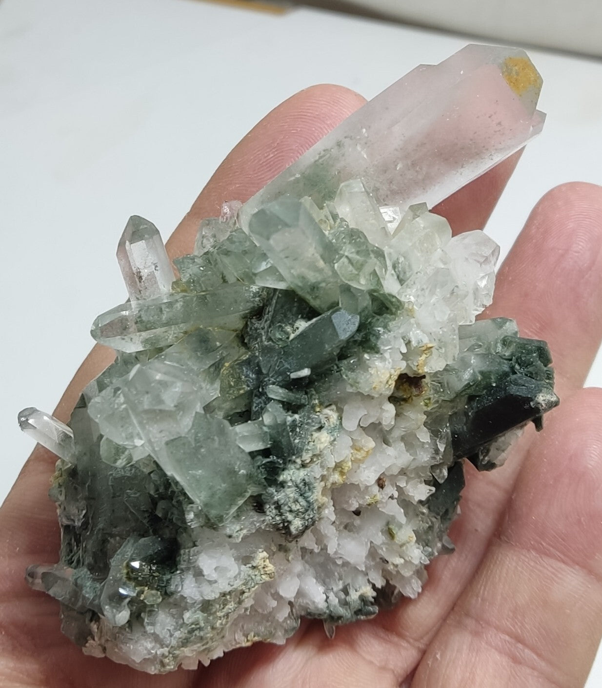 An Aesthetic Natural beautifully terminated Chlorite Quartz cluster 156 grams
