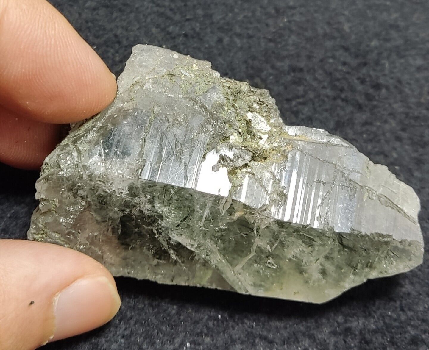 An Aesthetic Natural terminated Chlorite Quartz crystal 100 grams