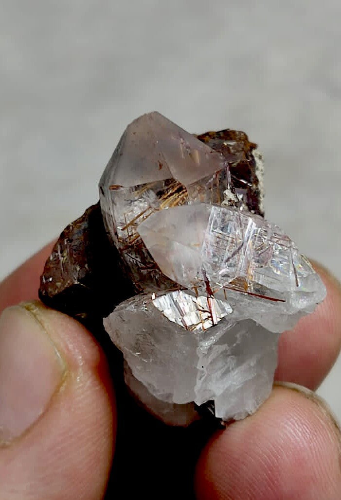 Natural Rutile Quartz Siderite Specimen 24 Grams.
