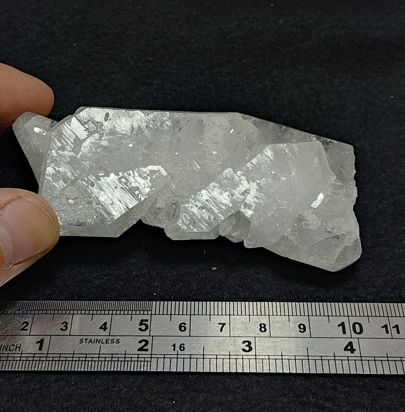 An amazing specimen of terminated faden Quartz crystal 130 grams