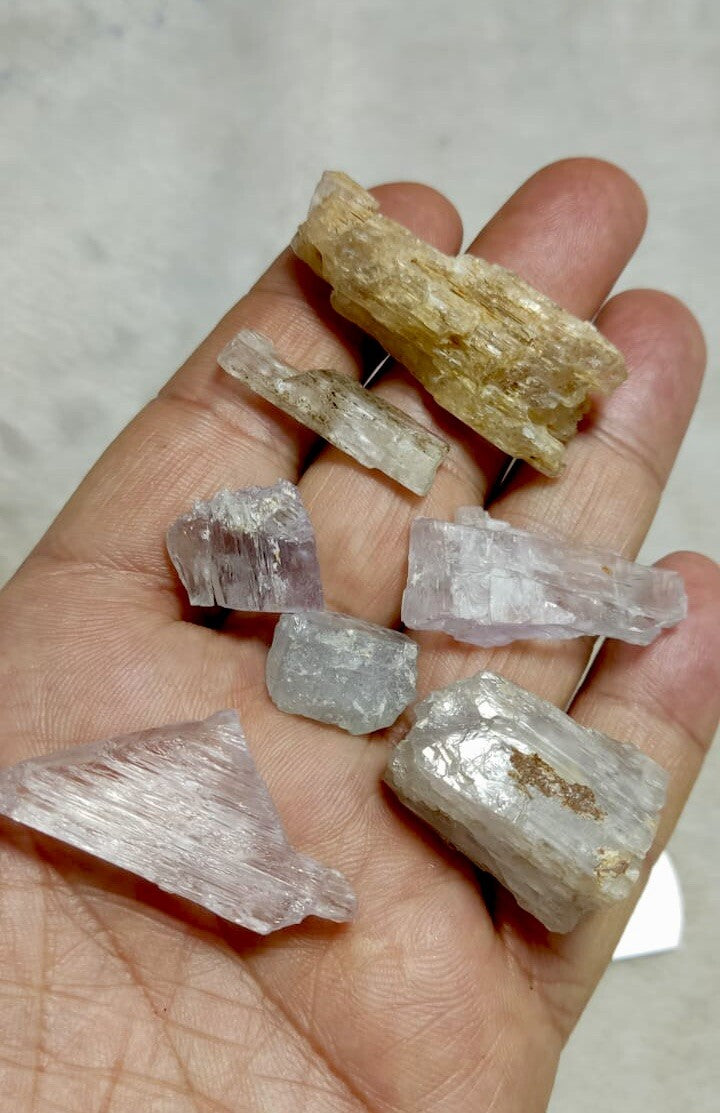 57 Grams Natural Spodumene/Kunzite Crystals.