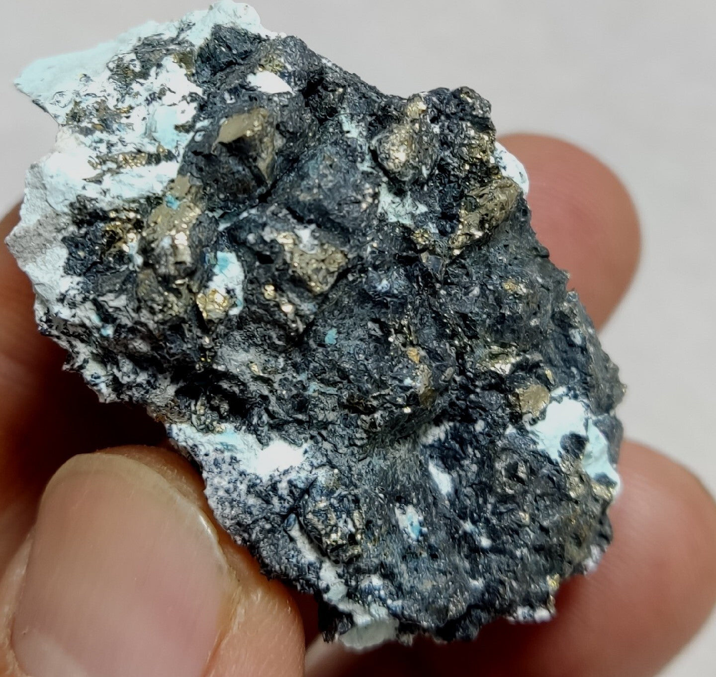 Natural turquoise in matrix with Pyrite 54 grams