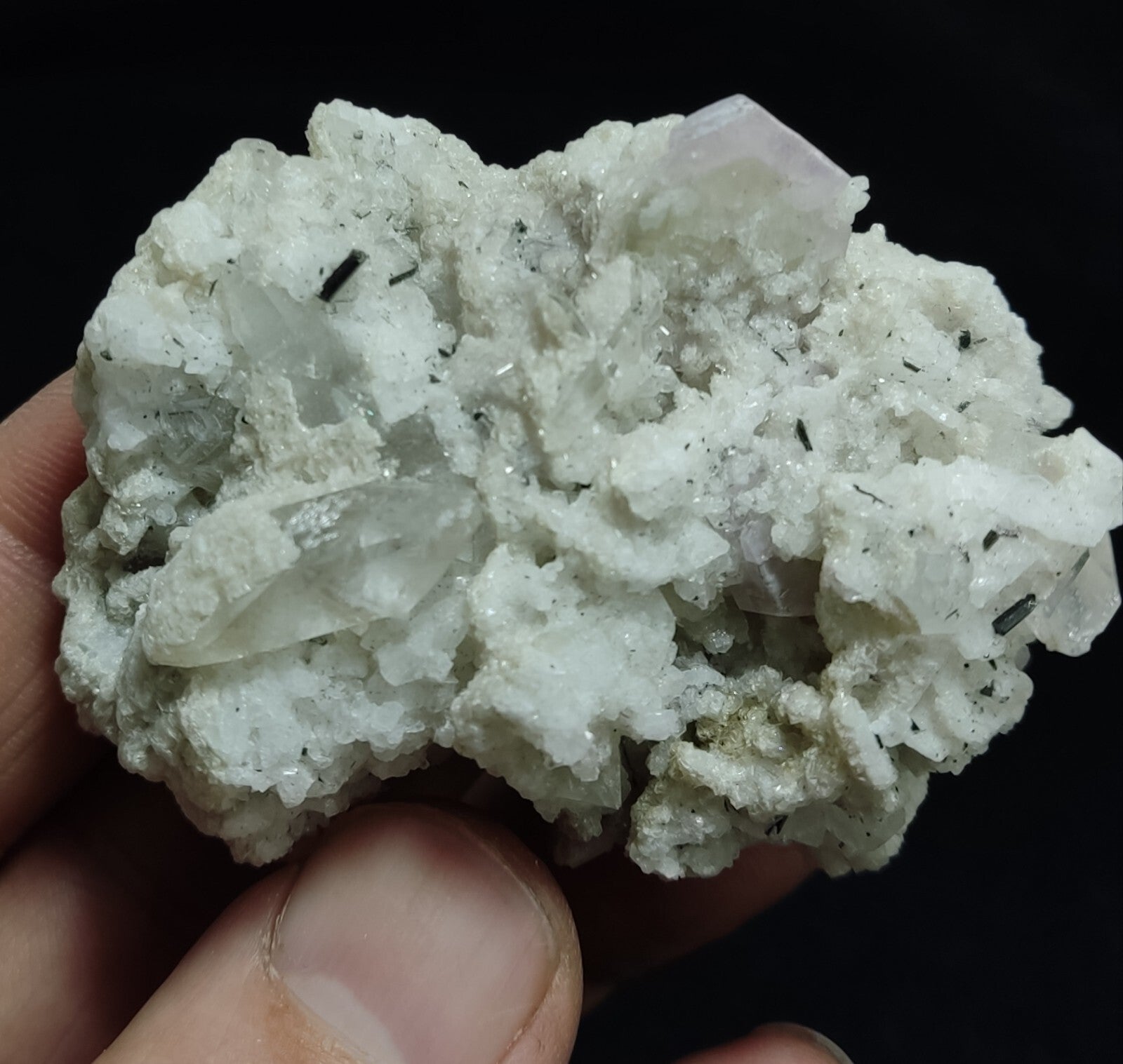 An Aesthetic combo specimen of apatite quartz and albite 69 grams grams