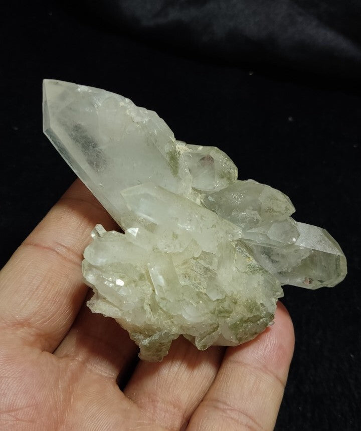 Natural Chlorite quartz Cluster specimen  143 grams