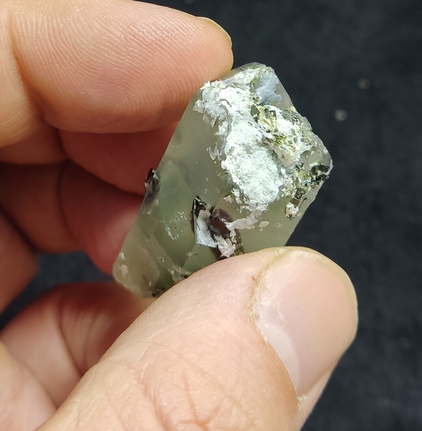 An aesthetic specimen of Epidote quartz cluster 21 grams