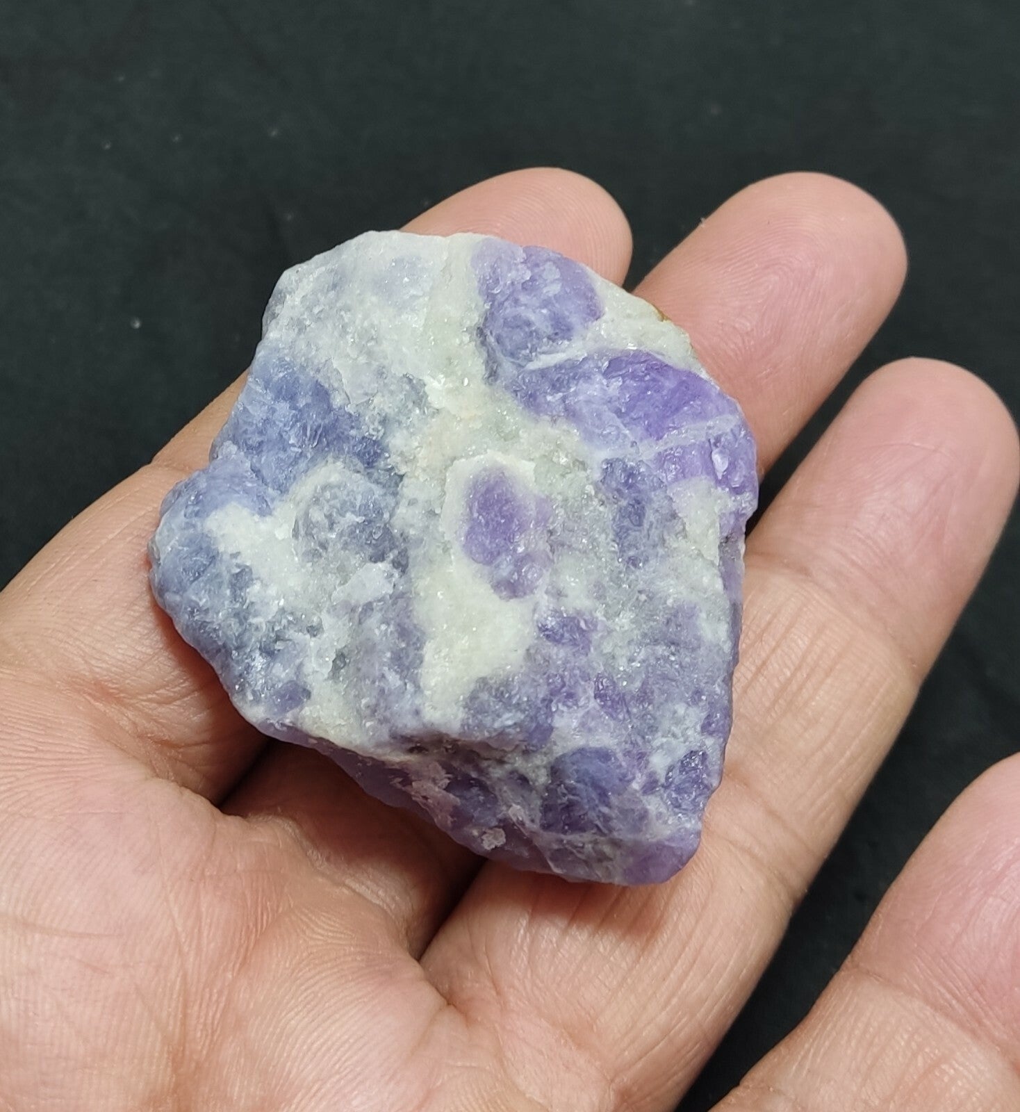 An amazing specimen of hackmanite on matrix highly Tenebrescent 58 grams