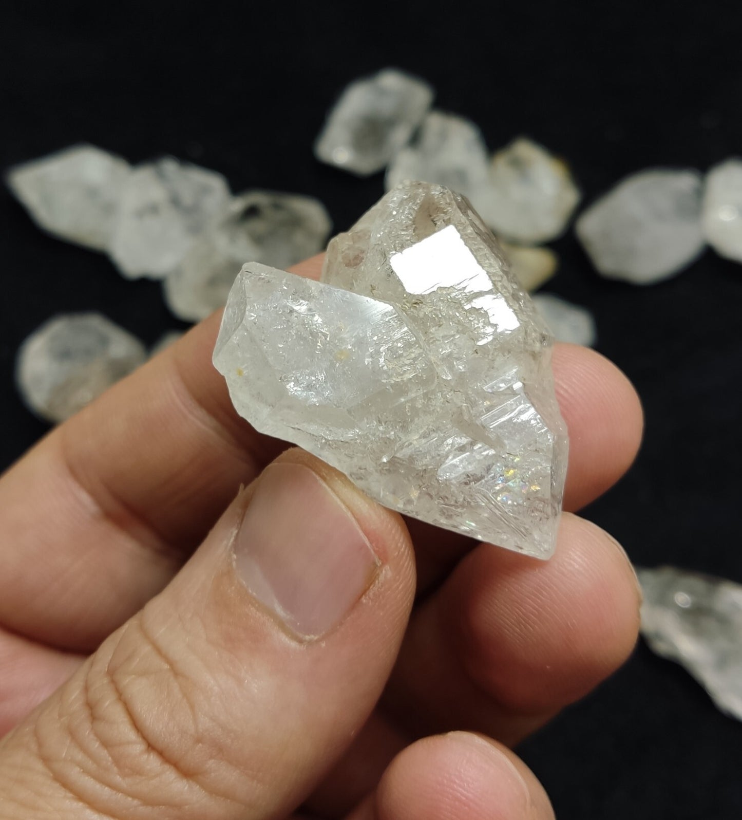 240 grams lot of diamond quartz carbon included double terminated Herkimer like