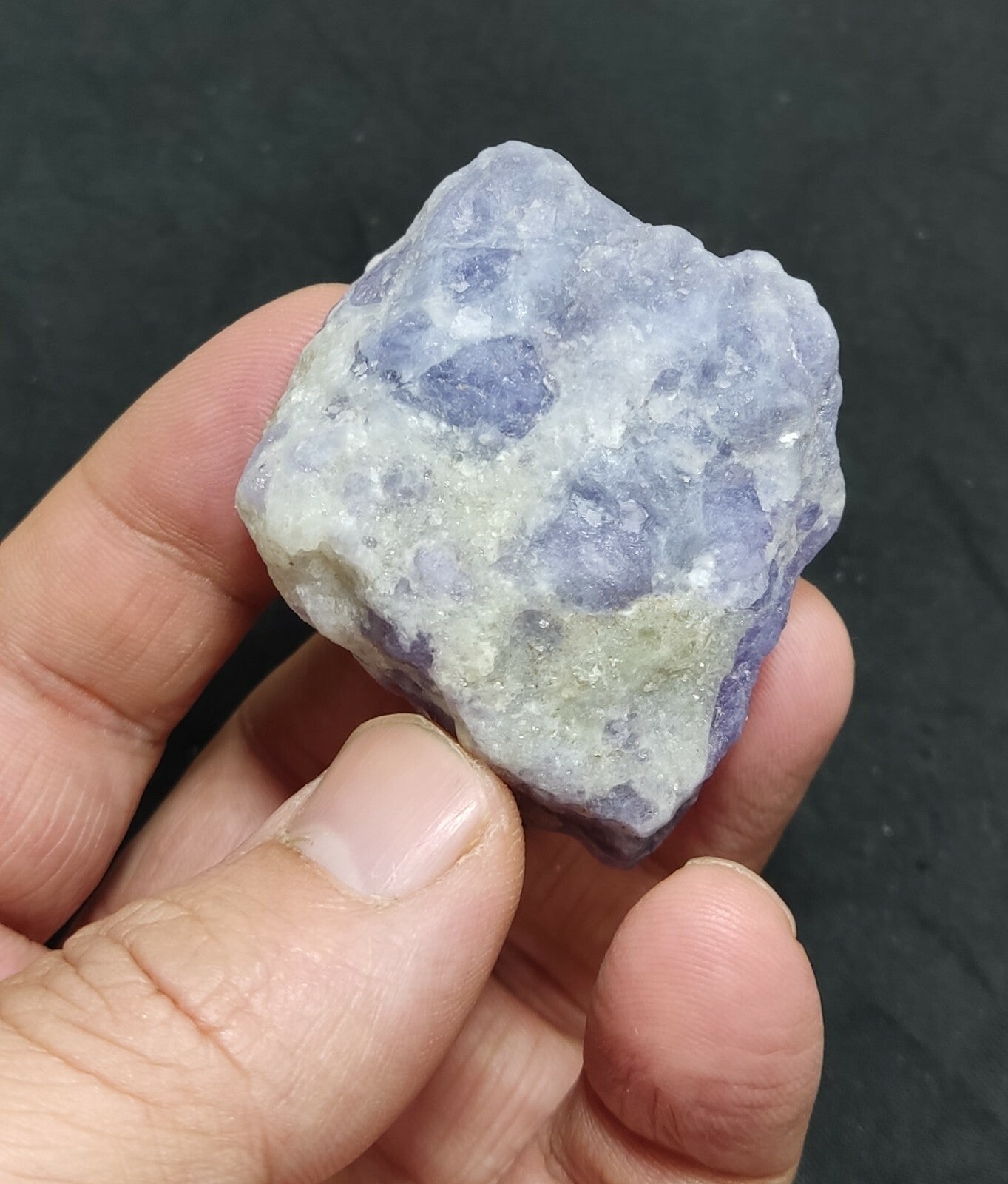 An amazing specimen of hackmanite on matrix highly Tenebrescent 58 grams