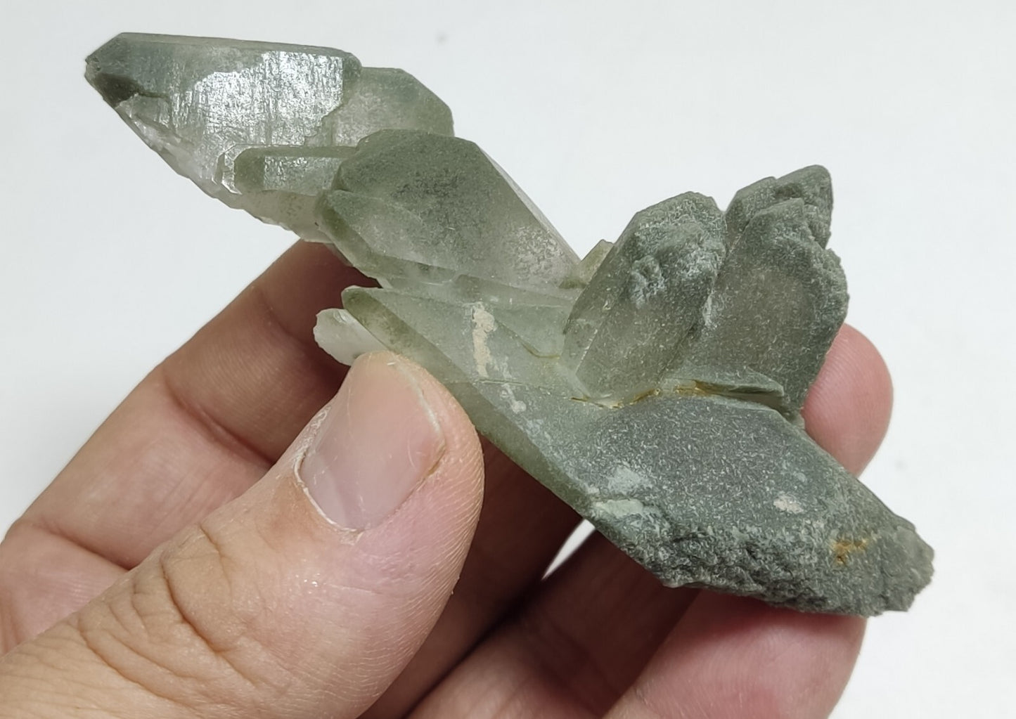 An Aesthetic Natural beautifully terminated Chlorite Quartz cluster 63 grams