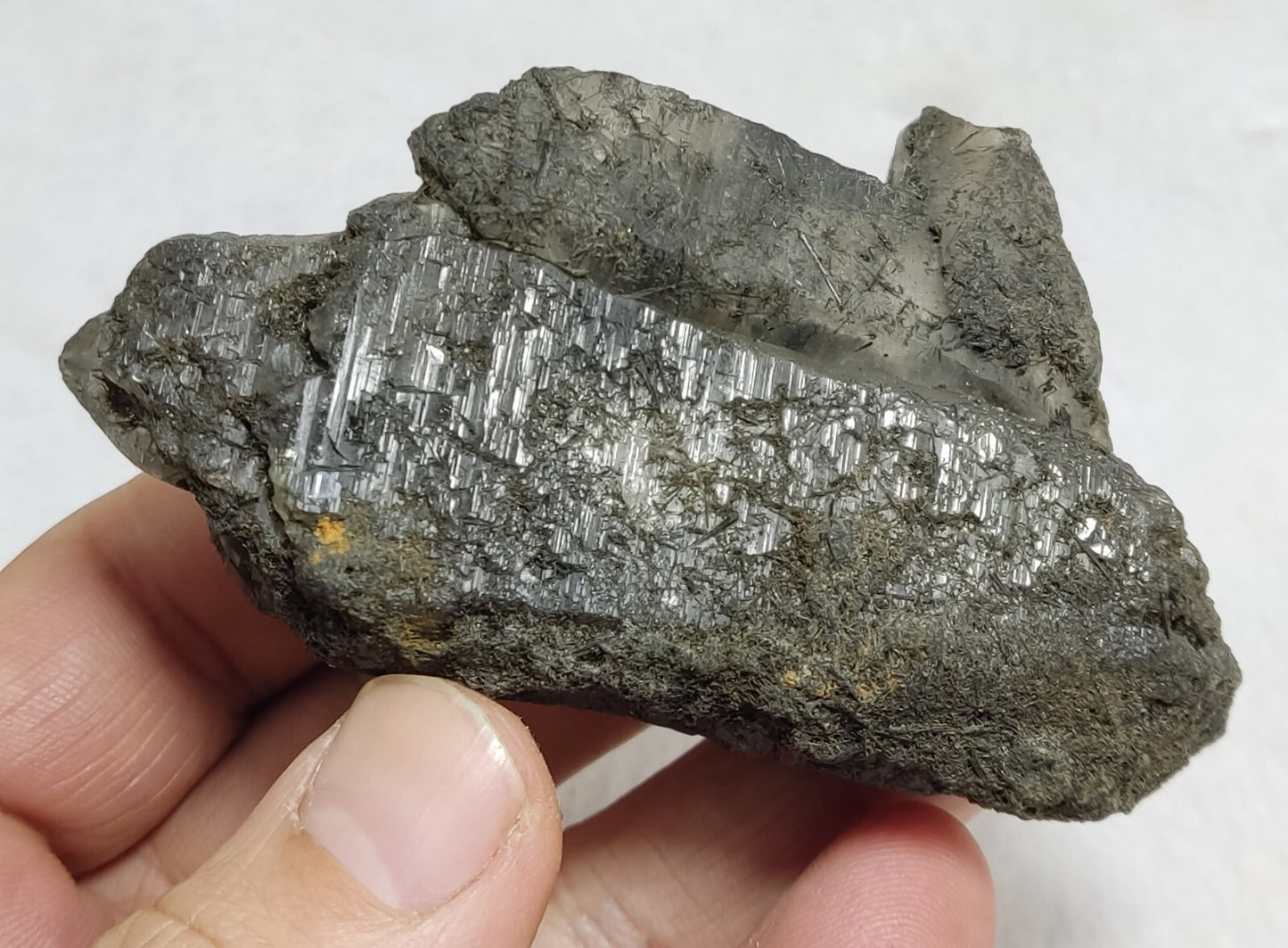 An Aesthetic Natural terminated Chlorite Quartz crystal specimen 135 grams