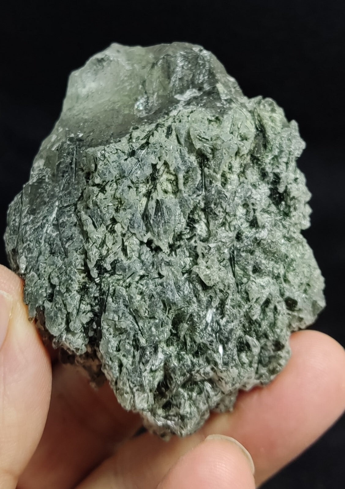 An Aesthetic Natural terminated etched Chlorite Quartz crystal specimen 179 gram