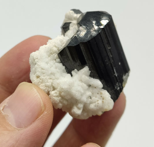 An Aesthetic Natural black Tourmaline specimen with albite 41 grams