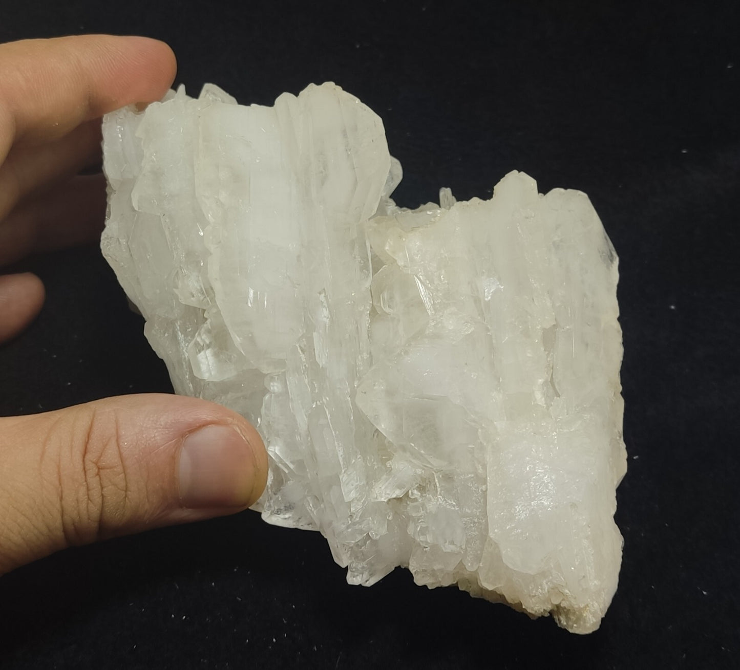 An aesthetic specimen of terminated faden Quartz crystals cluster 462 grams