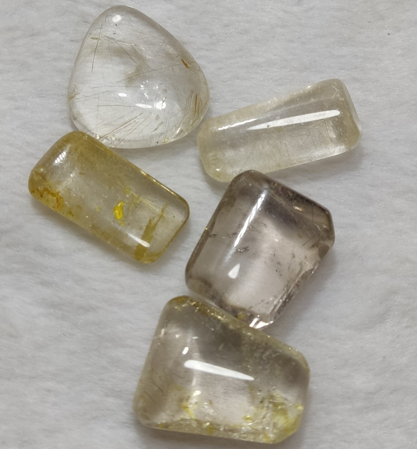 An amazing lot of Rutilated polished quartz tumbles 53 grams