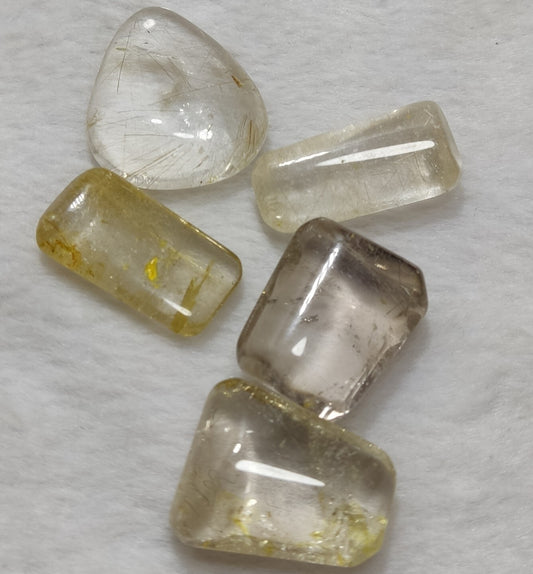 An amazing lot of Rutilated polished quartz tumbles 53 grams