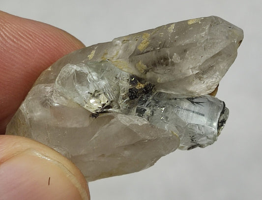 An Aesthetic Naturally terminated specimen of quartz and aquamarine 15 grams