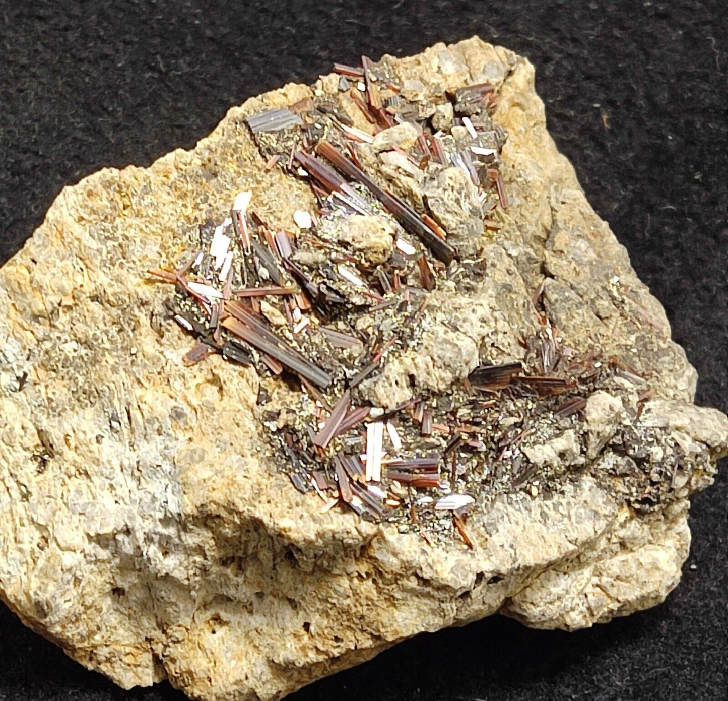 An Aesthetic Natural specimen of rutile crystals on matrix 152 grams
