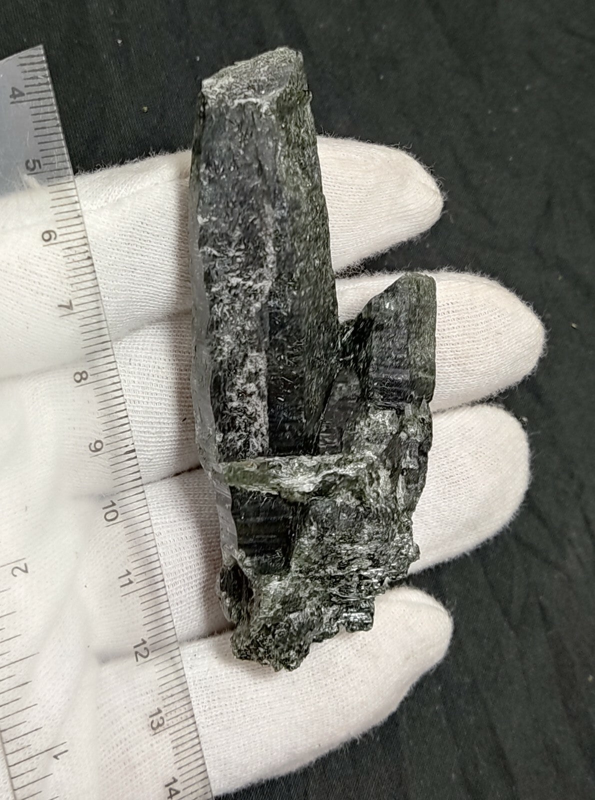 An Aesthetic Natural etched terminated Chlorite Quartz crystal specimen 75 grams