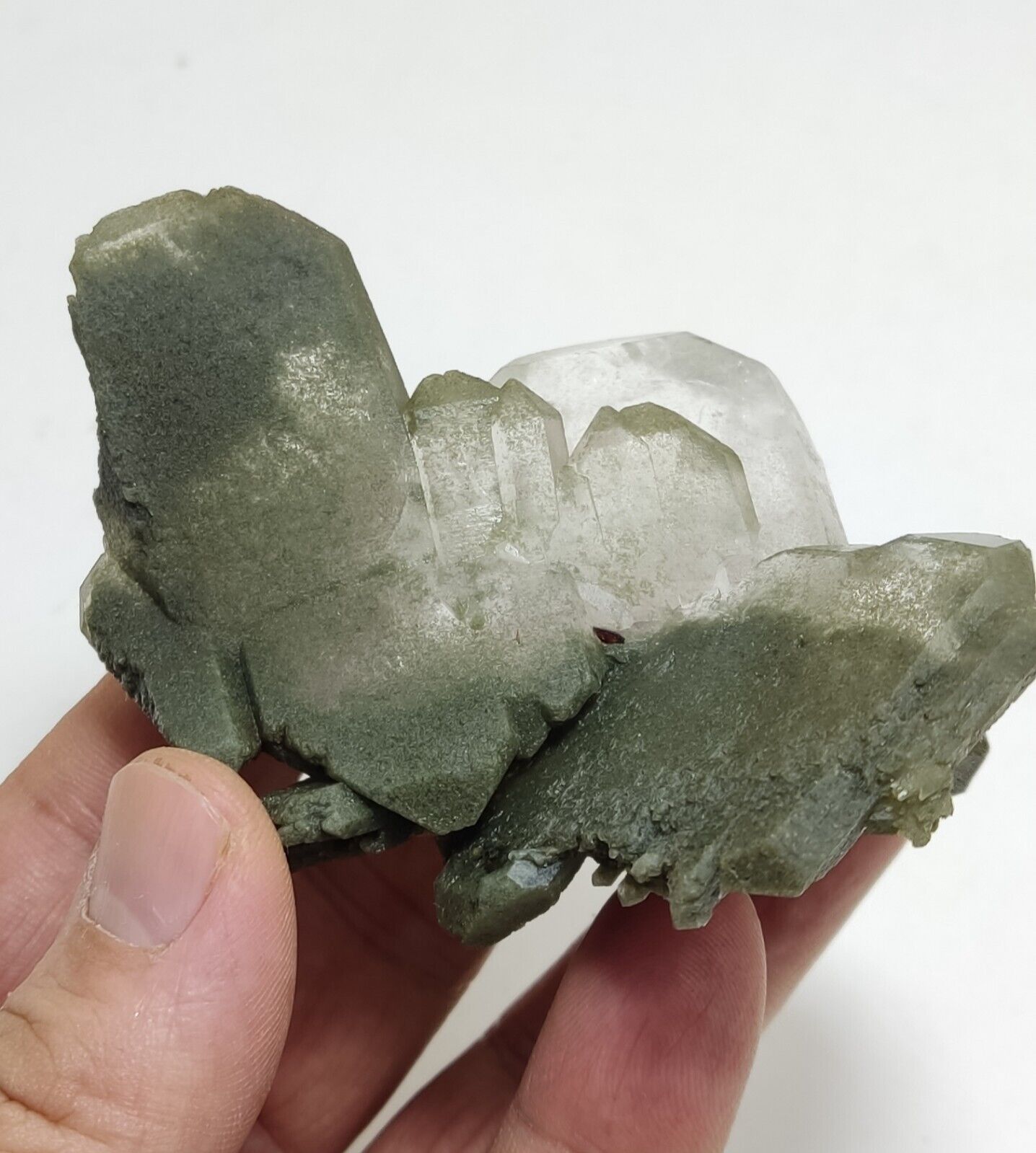 An Aesthetic Natural beautifully terminated Chlorite Quartz cluster 113 grams
