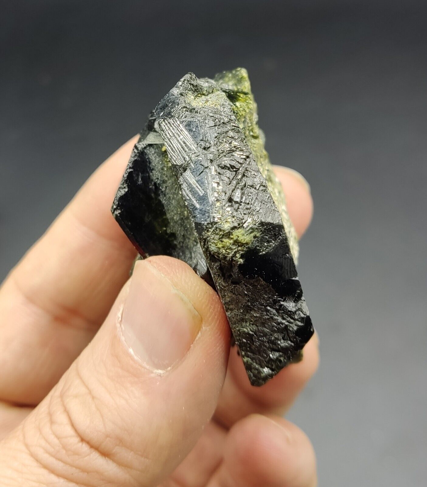 An Aesthetic Natural terminated epidote crystal specimen 115 grams