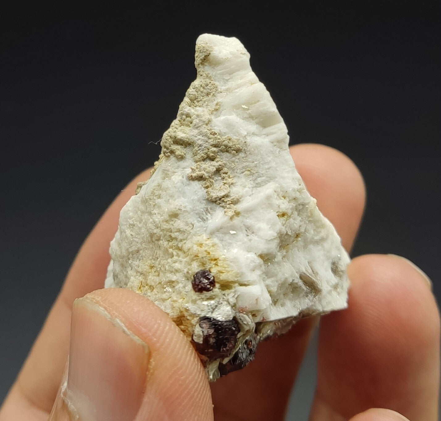 An aesthetic specimen of spessartine garnets on albite/feldspar 45 grams