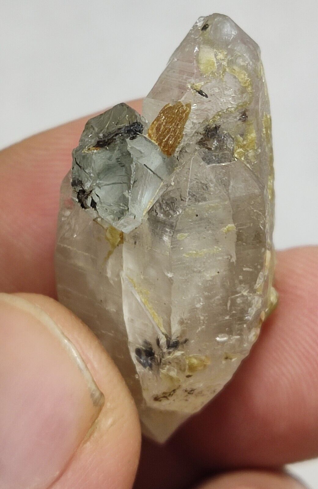 An Aesthetic Naturally terminated specimen of quartz and aquamarine 15 grams