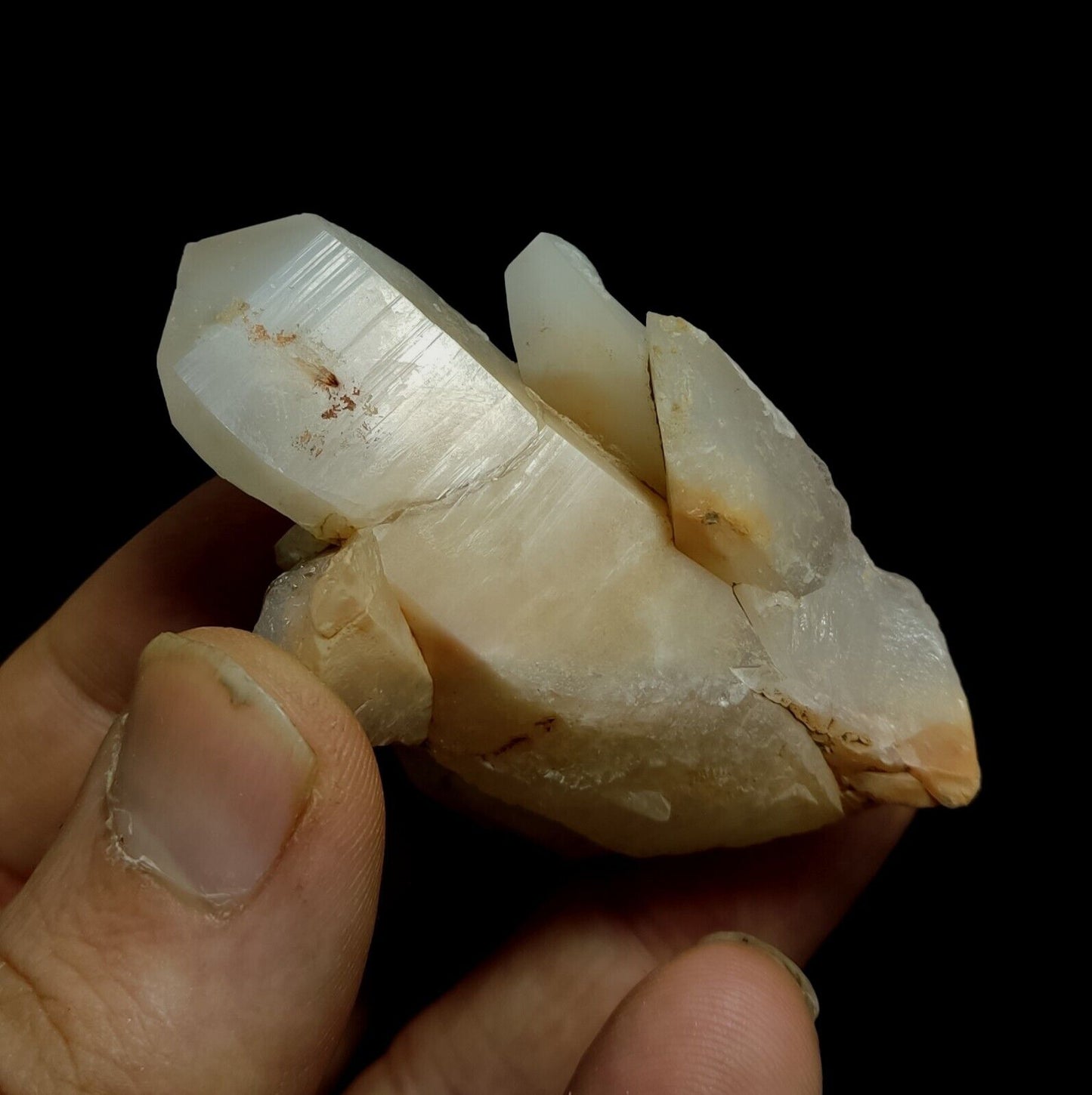 70 grams natural quartz crystal specimen with amphibole inclusions