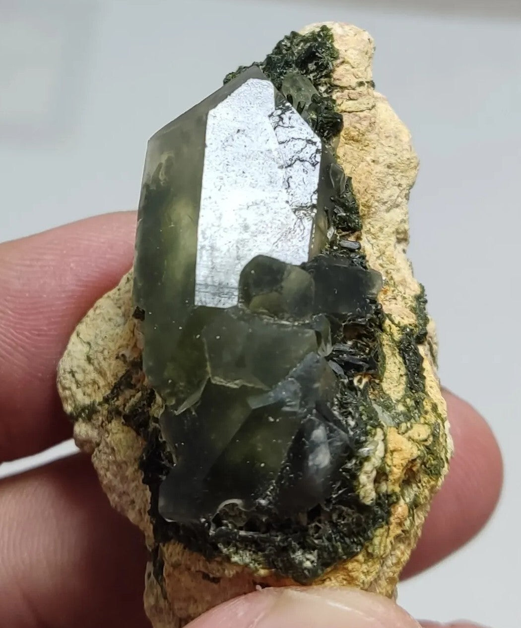 An Aesthetic terminated epidote Quartz specimen 42 grams