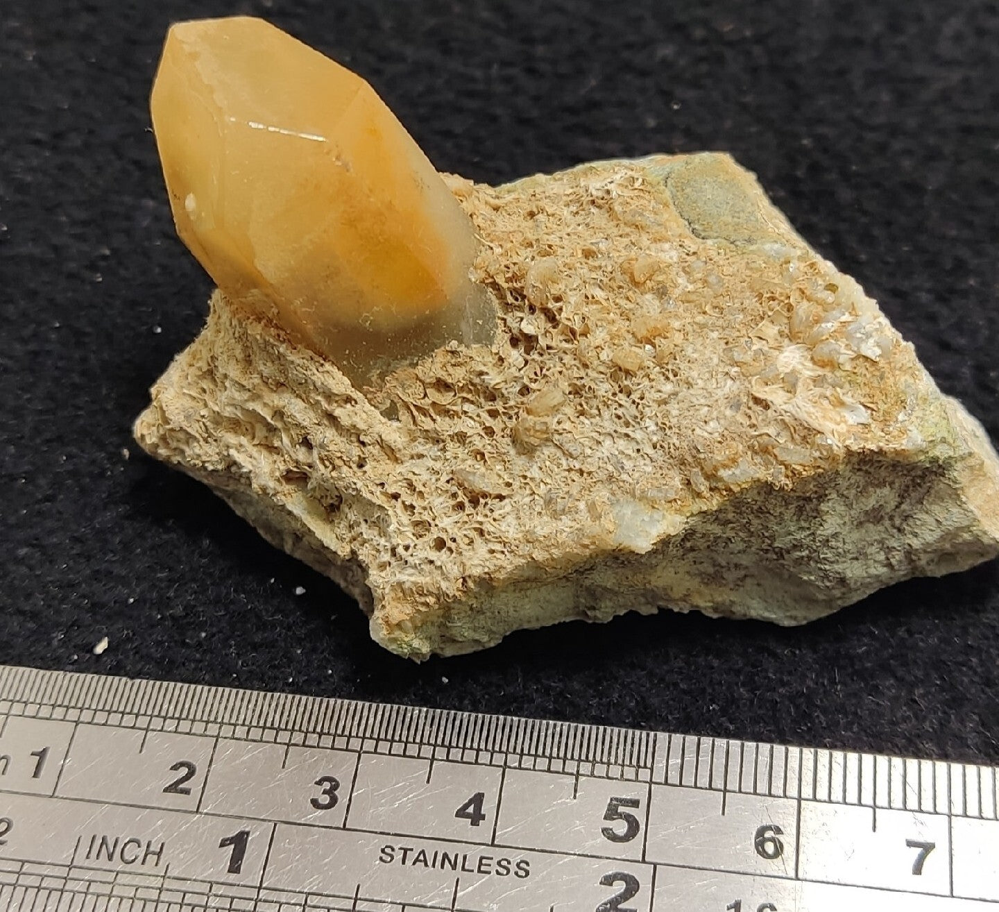 Amphibole quartz crystal on matrix 93 grams
