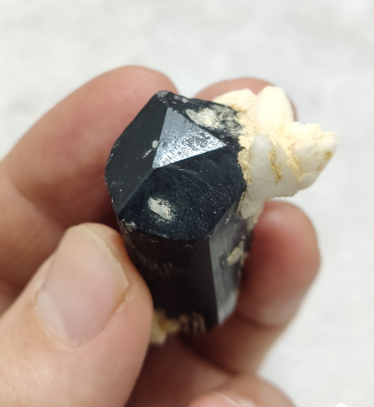 An Aesthetic Natural black Tourmaline specimen with albite 33 grams