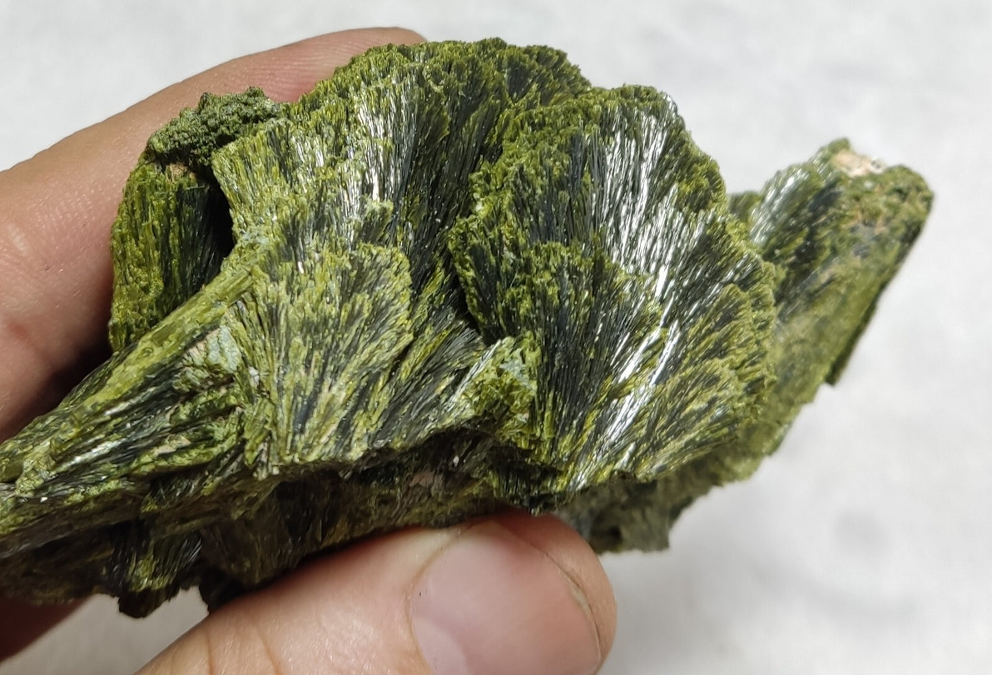 An aesthetic specimen of epidote crystal cluster 208 grams