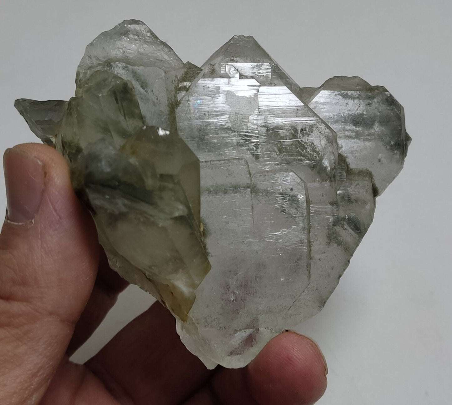 An Aesthetic Natural beautifully terminated Chlorite Quartz cluster 218 grams