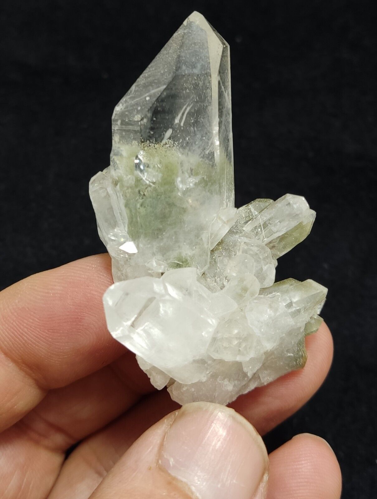 A very Aesthetic Natural beautifully terminated Chlorite Quartz cluster 37 grams