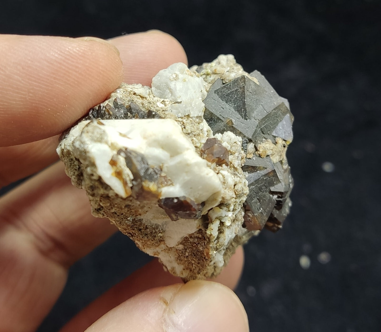 An amazing specimen of andradite garnet crystals cluster 61 grams