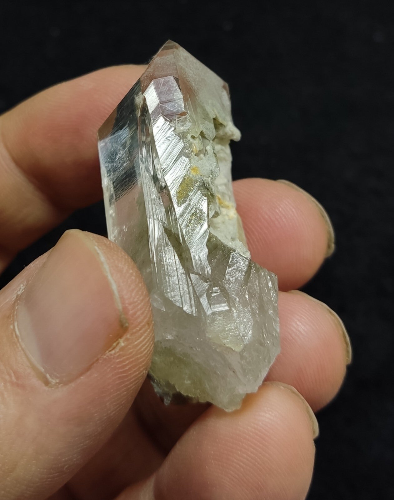 An Aesthetic Natural terminated chlorite Quartz specimen 29 grams