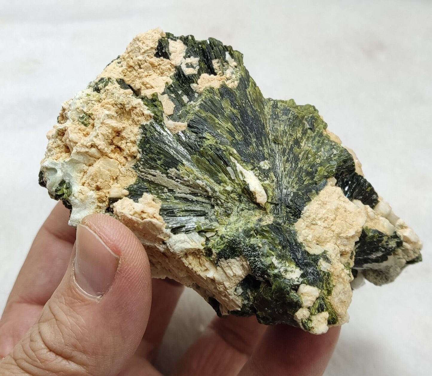 A very Aesthetic Naturally terminated specimen of epidote on matrix 416 grams