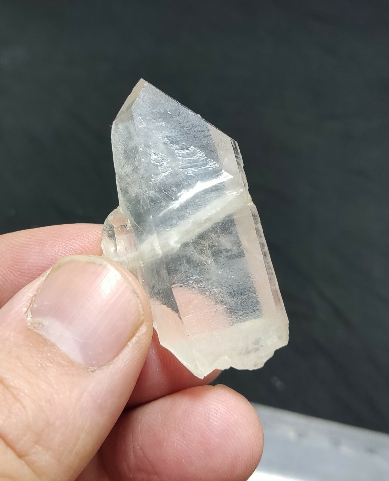 An amazing specimen of terminated Quartz crystal with unique inclusions 18 grams