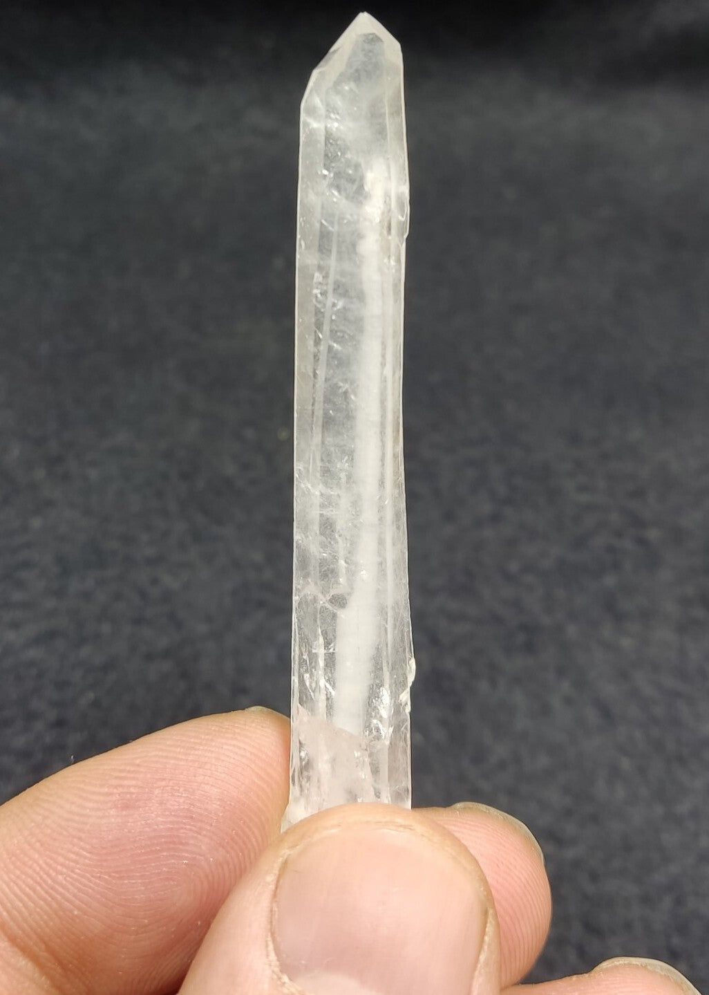 An Aesthetic elongated terminated specimen of Faden Quartz crystal 8 grams