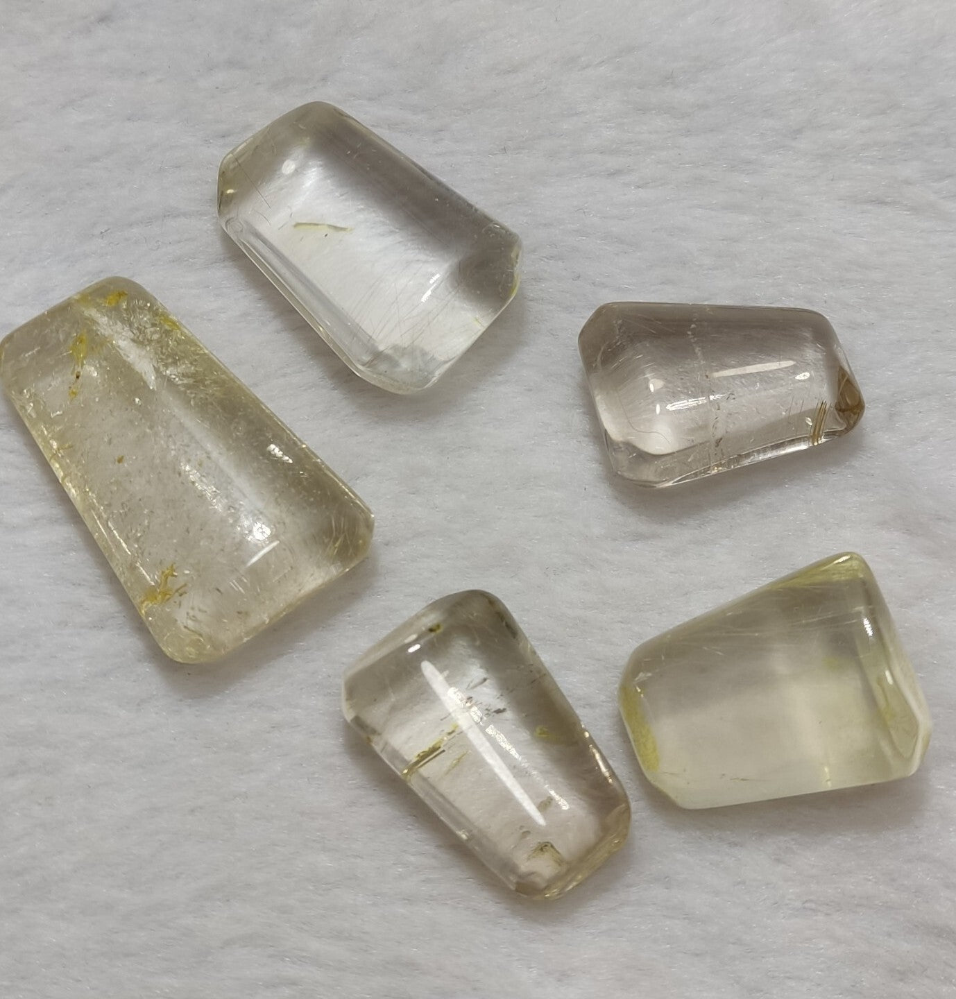 An amazing lot of Rutilated polished quartz tumbles 53 grams
