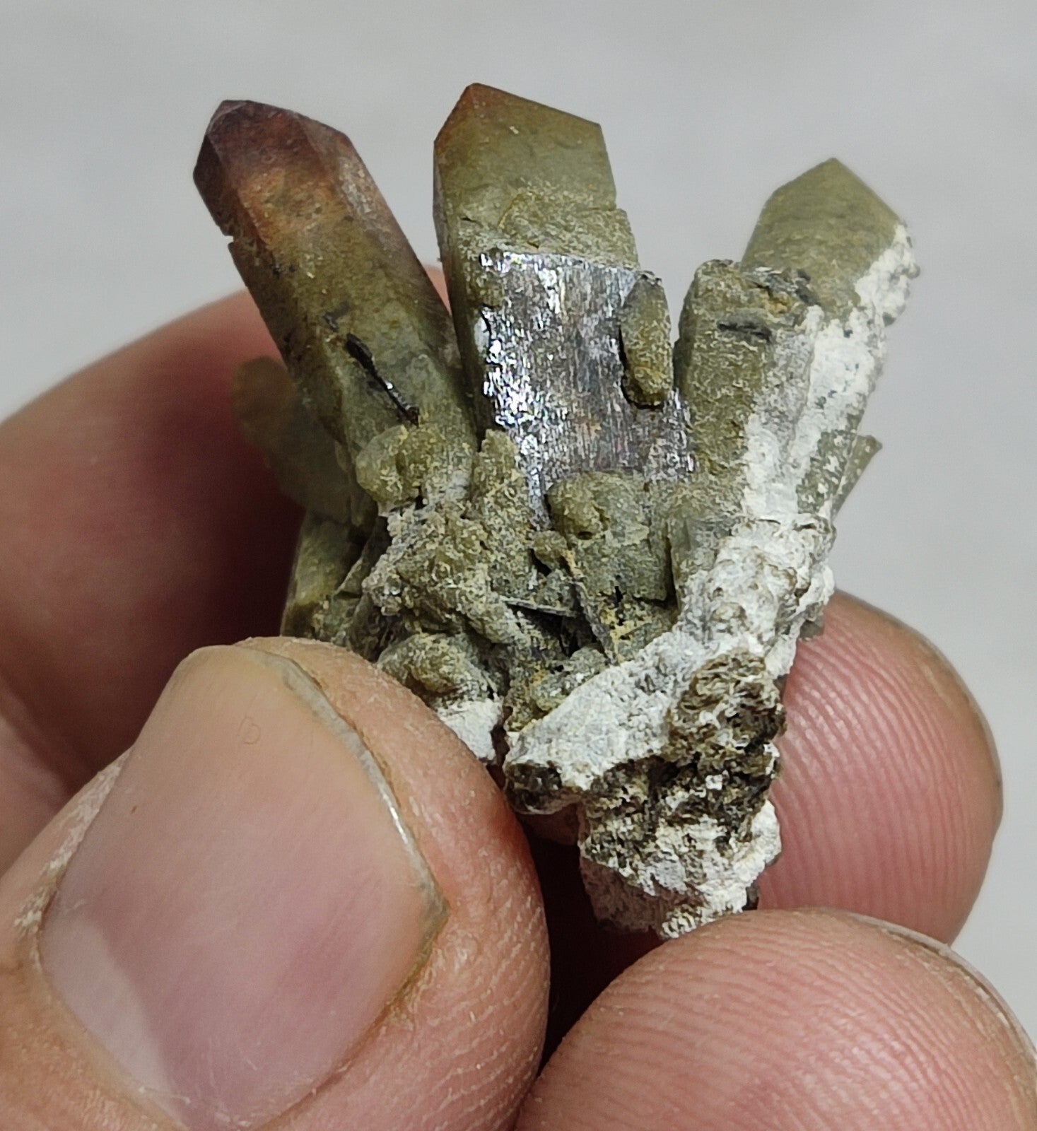 An Aesthetic terminated chlorite Quartz specimen with brookite 11 grams