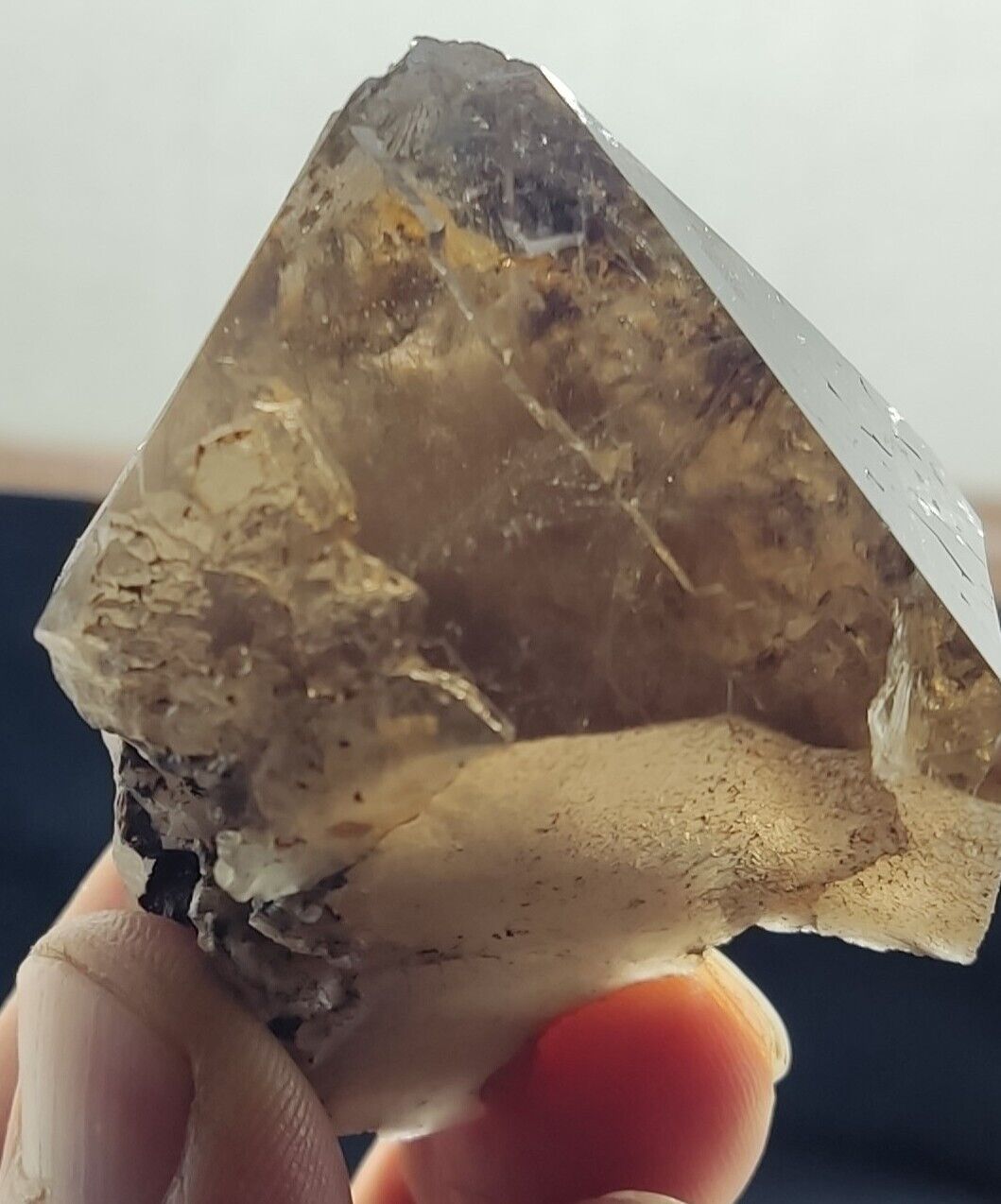 An aesthetic specimen of terminated  smoky Quartz crystal cluster 102 grams