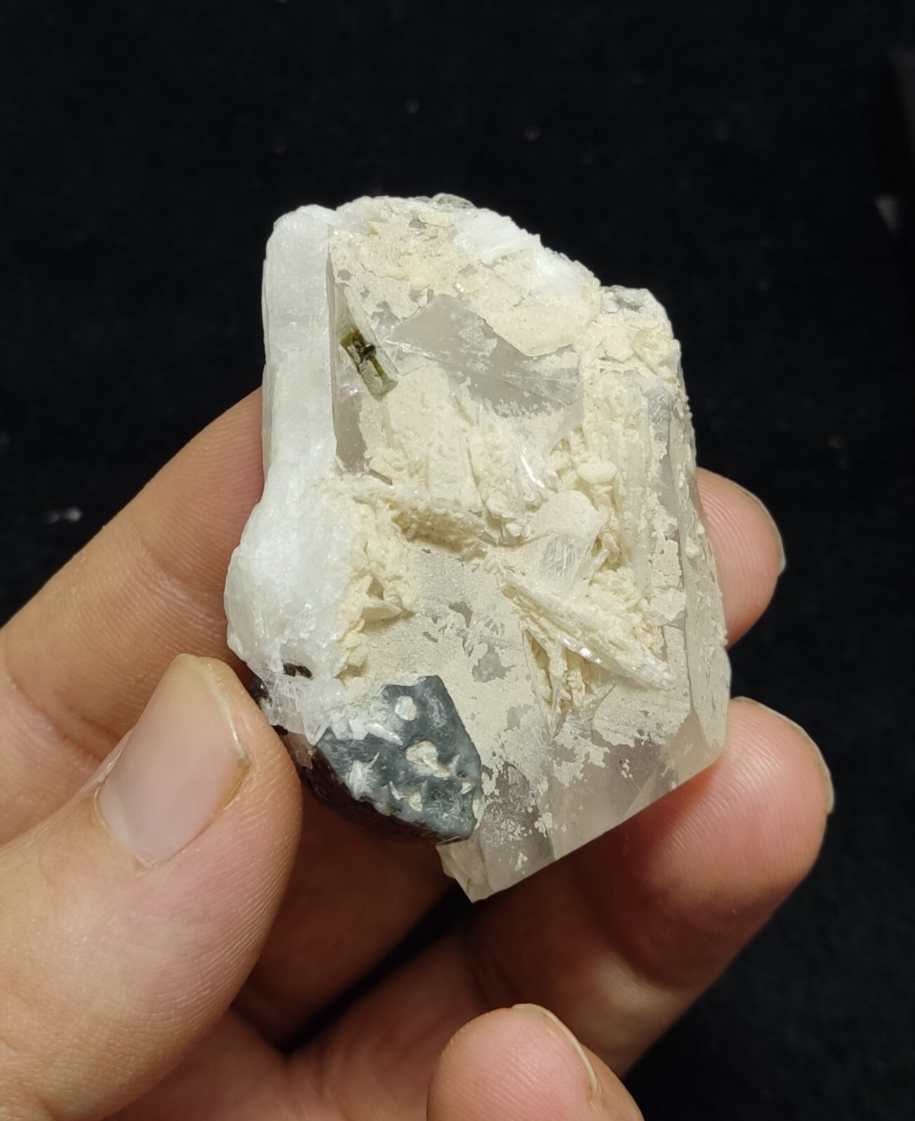 An Aesthetic Naturally terminated green tip tourmaline on matrix 48 grams