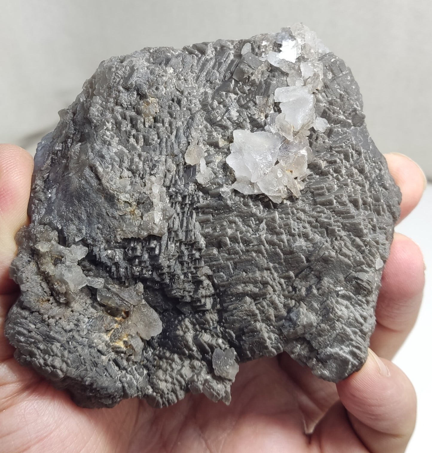 An amazing specimen of cubic dark bluish color Fluorite 495 grams