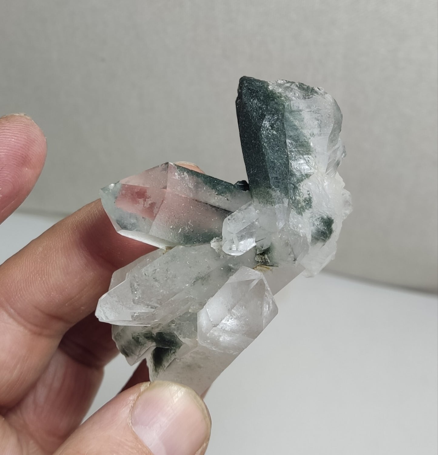 An Aesthetic Natural beautifully terminated Chlorite Quartz cluster 103 grams