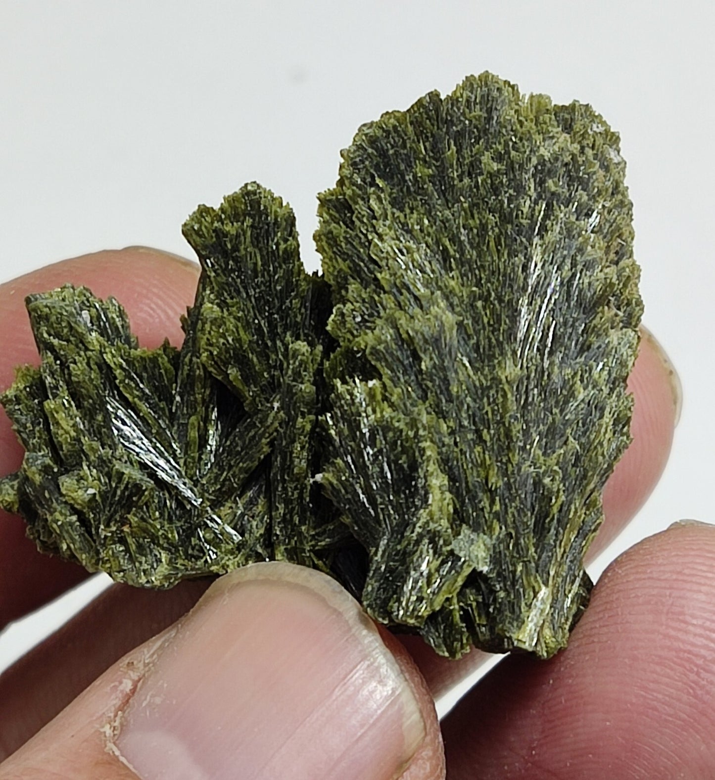An aesthetic specimen of epidote crystal spray type 24 grams